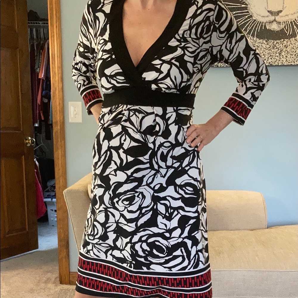 3/4 sleeve empire waist maternity dress